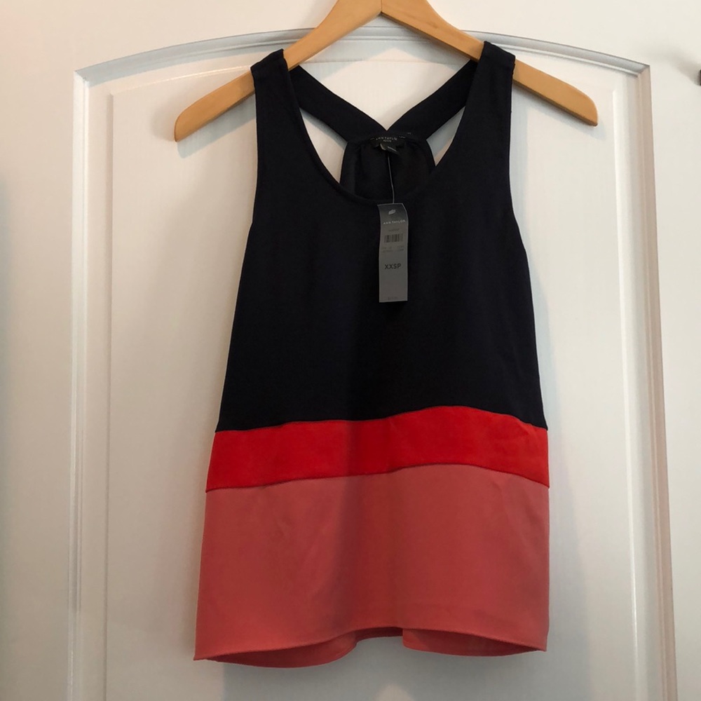 Ann Taylor Petite Color Block Tank NWT